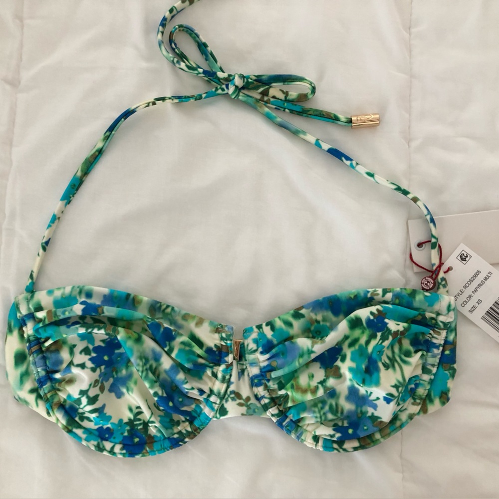 Red Carter Bikini Top Sight Underwire Swim Top Papyrus Multi Green Multi XS - Picture 4 of 8